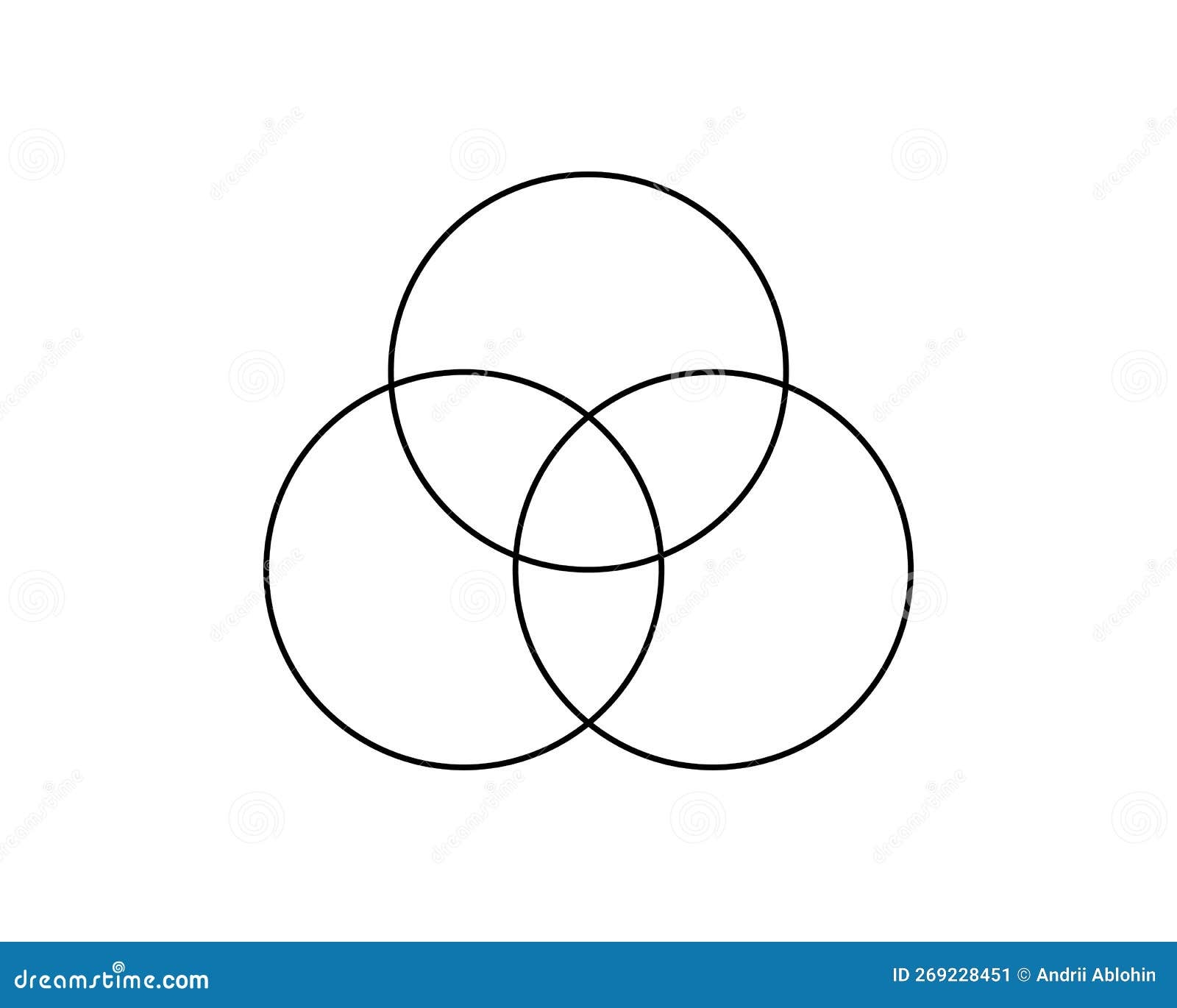 Venn Diagram Icon With 3 Overlapped Circles Template For Business 
