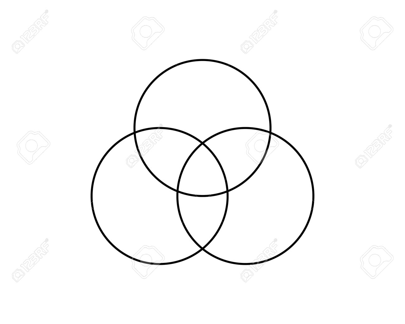 Venn Diagram Icon With 3 Overlapped Circles Template For Business