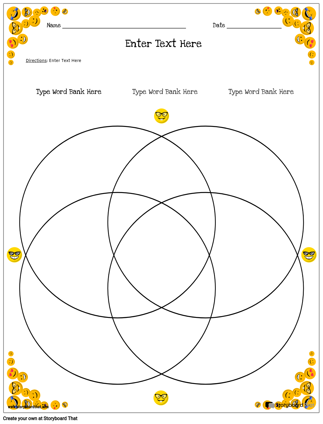Template Of Venn Diagram To Print