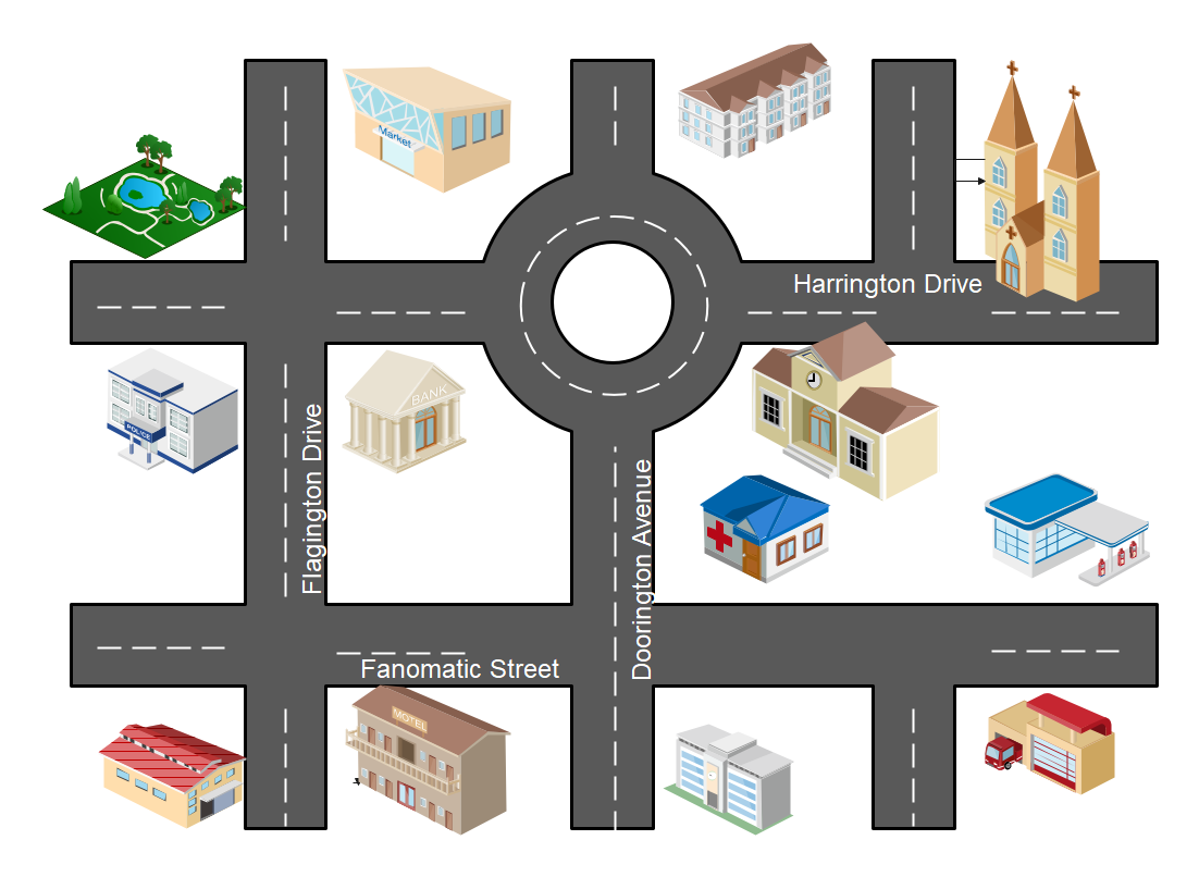 Vicinity Map Directional Map EdrawMax Template