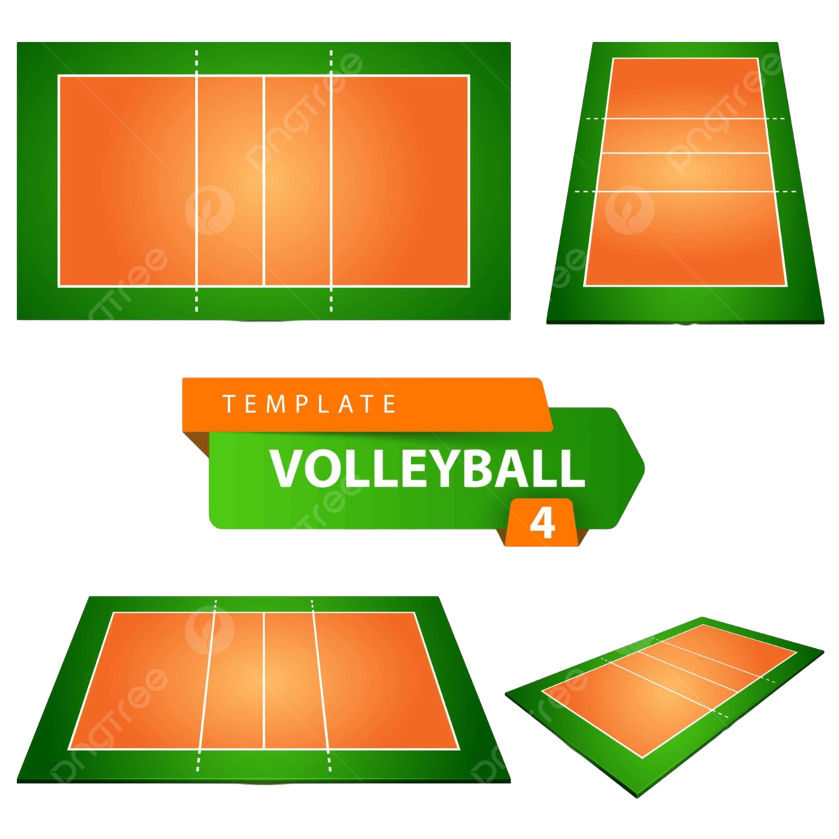 Volleyball Court Four Items Template Activity Court Leisure Vector Activity Court Leisure PNG And Vector With Transparent Background For Free Download