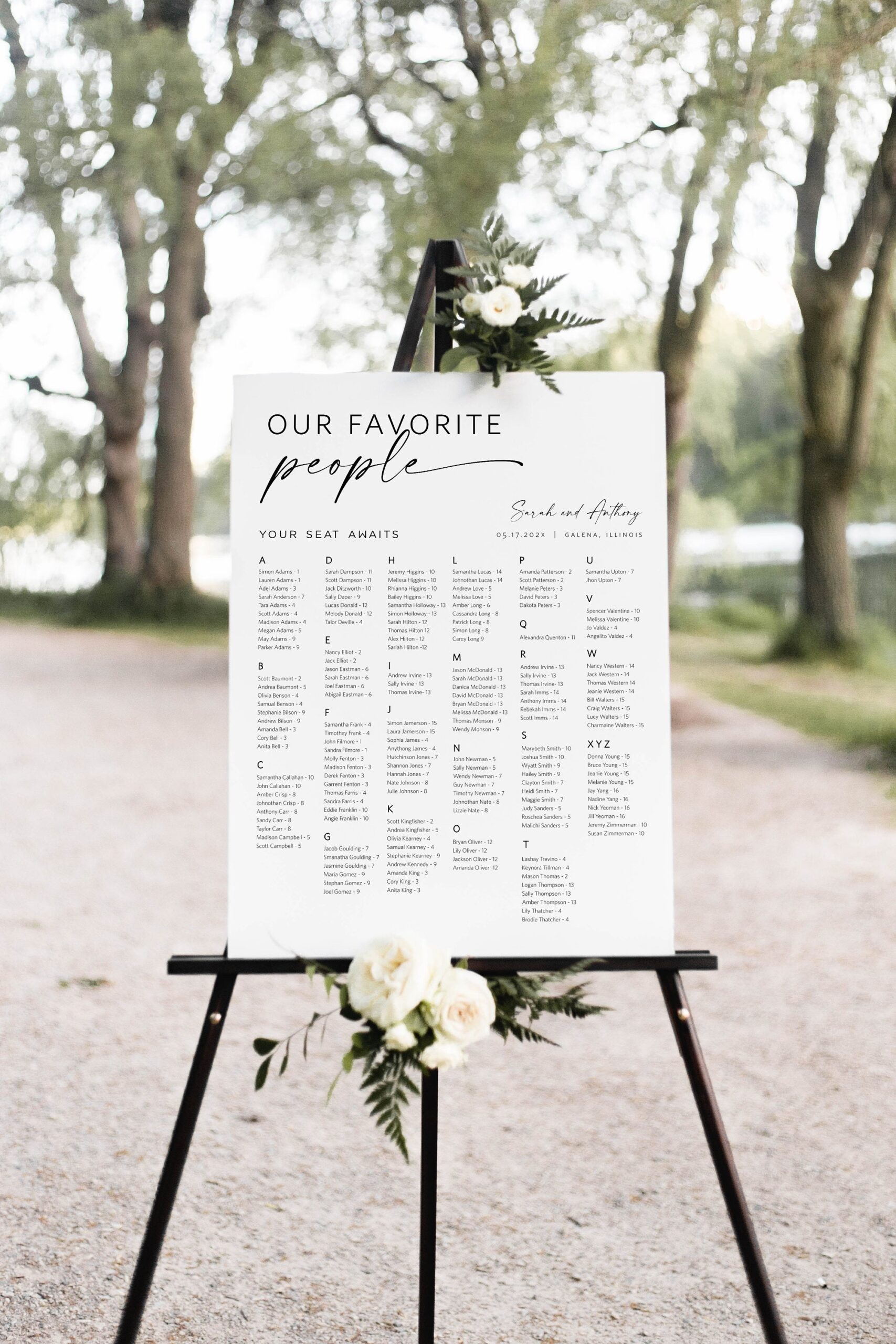 Wedding Seating Chart Template Etsy